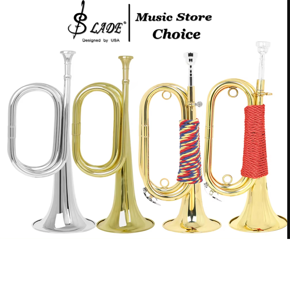 Musical Instrument Bugle - Mini trąbka Bb, mosiężna, złota, trąbka