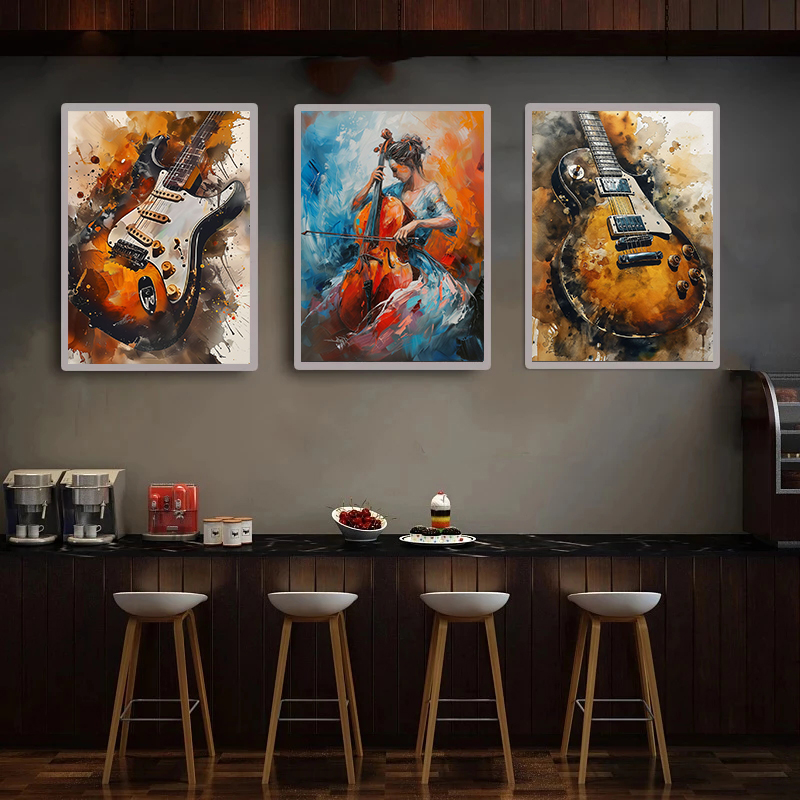 Picture Of Musical Instrument - Gitara elektryczna Modny Instrument Muzyczny Plakat